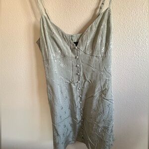NWOT Light Sage Floral Sundress with Buttons